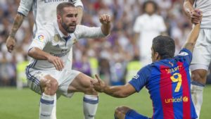 carvajal vs luis suarez el clasico real madrid barcelona 2017