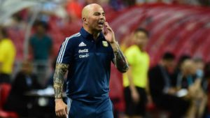 Sampaoli dirigiendo a Argentina