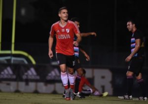 ! Rafael Santos Borré?? jugó 45 minutos y anotó un hat-trick en la goleada 5-1 del River Plate?? sobre Miami United en la gira por Estados Unidos