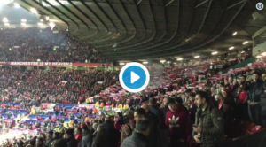 Aficionados del Sevilla en Old Trafford