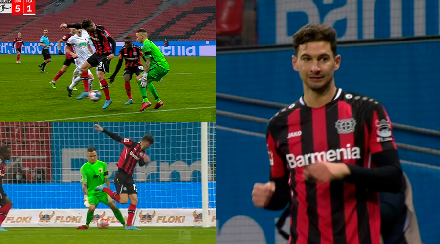 El ArtÍstico Golazo De Taco Y CaÑo De Lucas Alario Que Selló La Goleada Del Leverkusen 